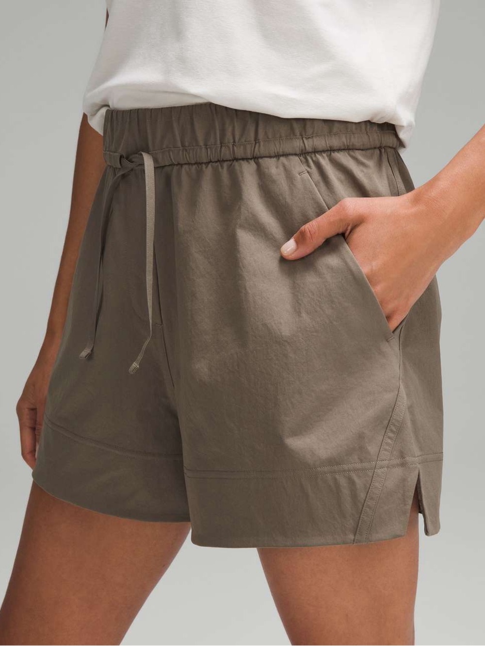 lululemon athletica Cinchable High-Waist Athletic Shorts — Olive/Taupe - Picture 3 of 8